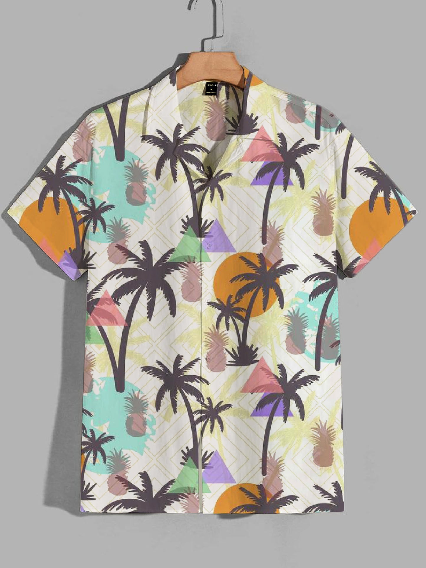 Printed Cuban Collar Shirt For Men #21