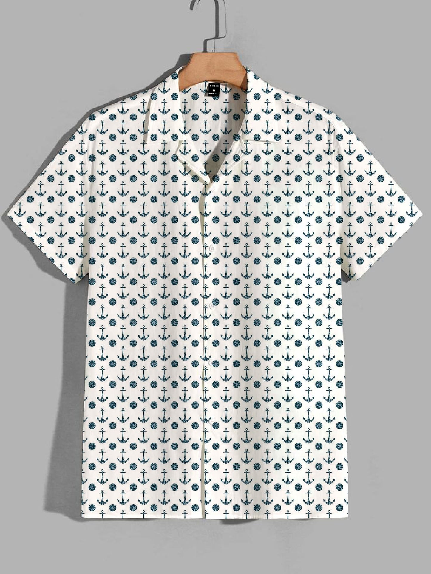 Printed Cuban Collar Shirt For Men #18