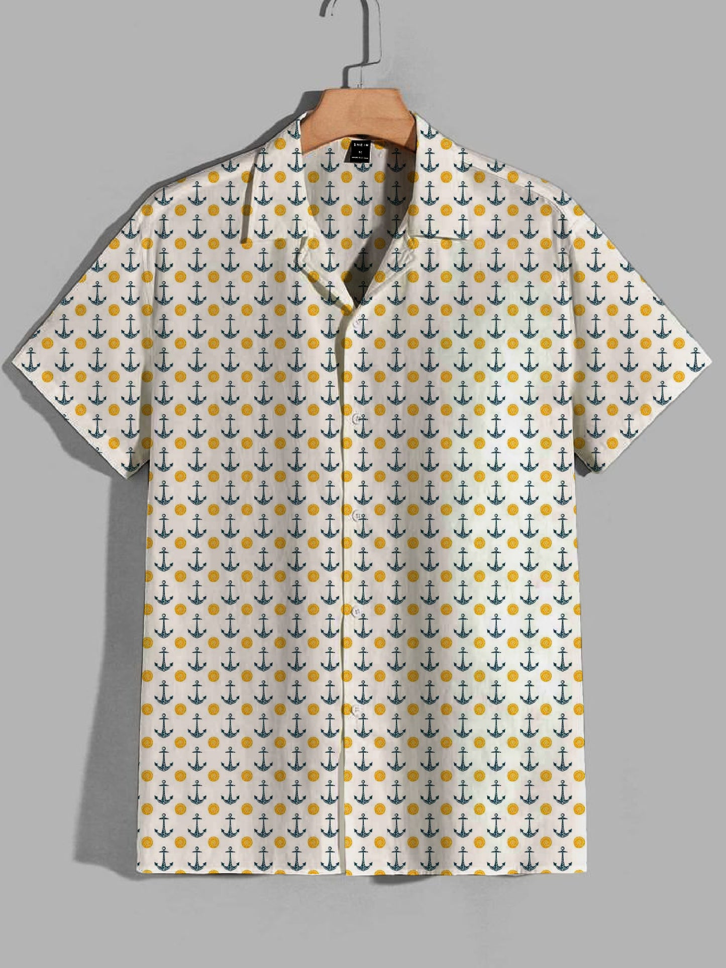 Printed Cuban Collar Shirt For Men #17