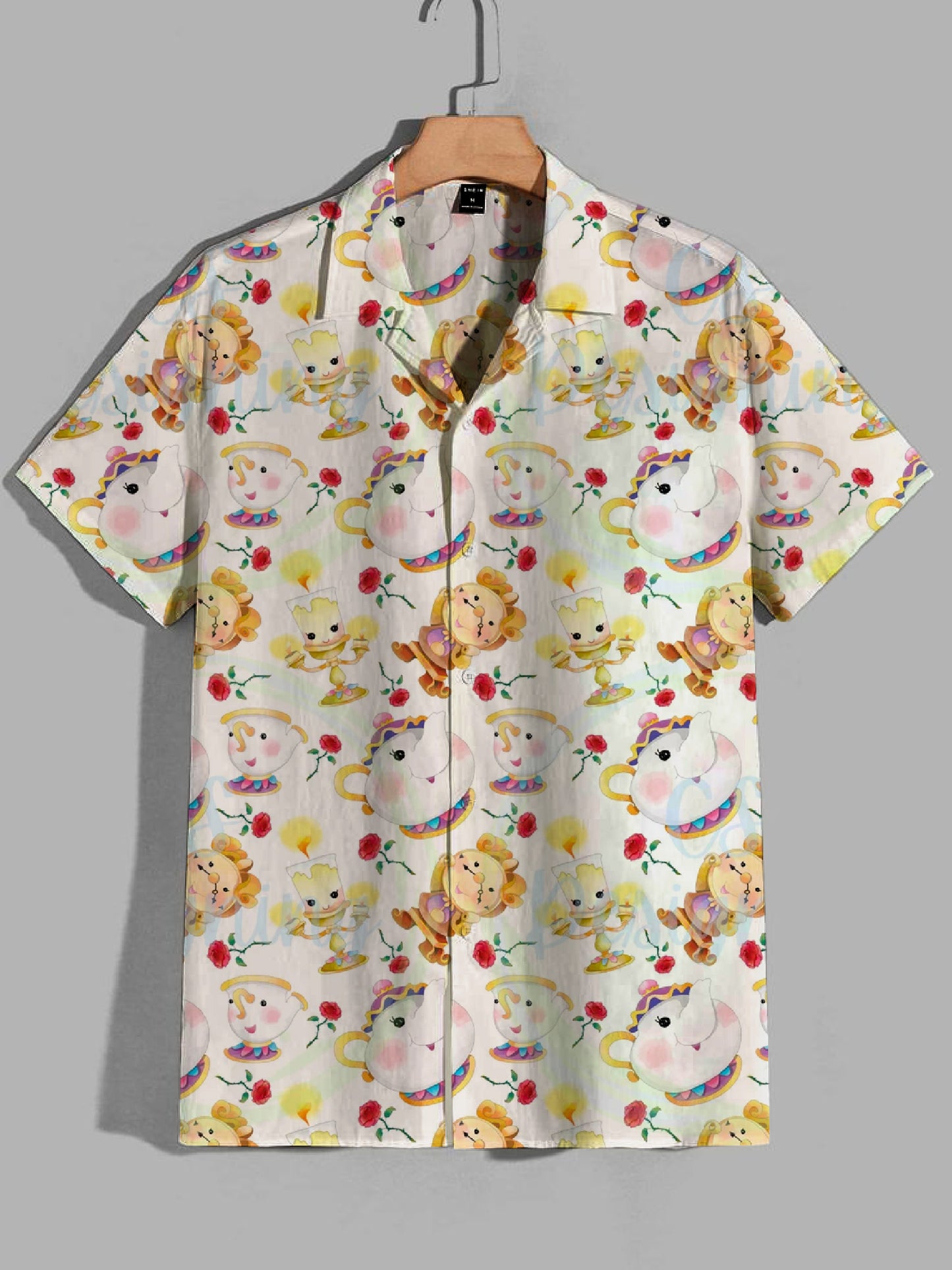 Printed Cuban Collar Shirt For Men #24