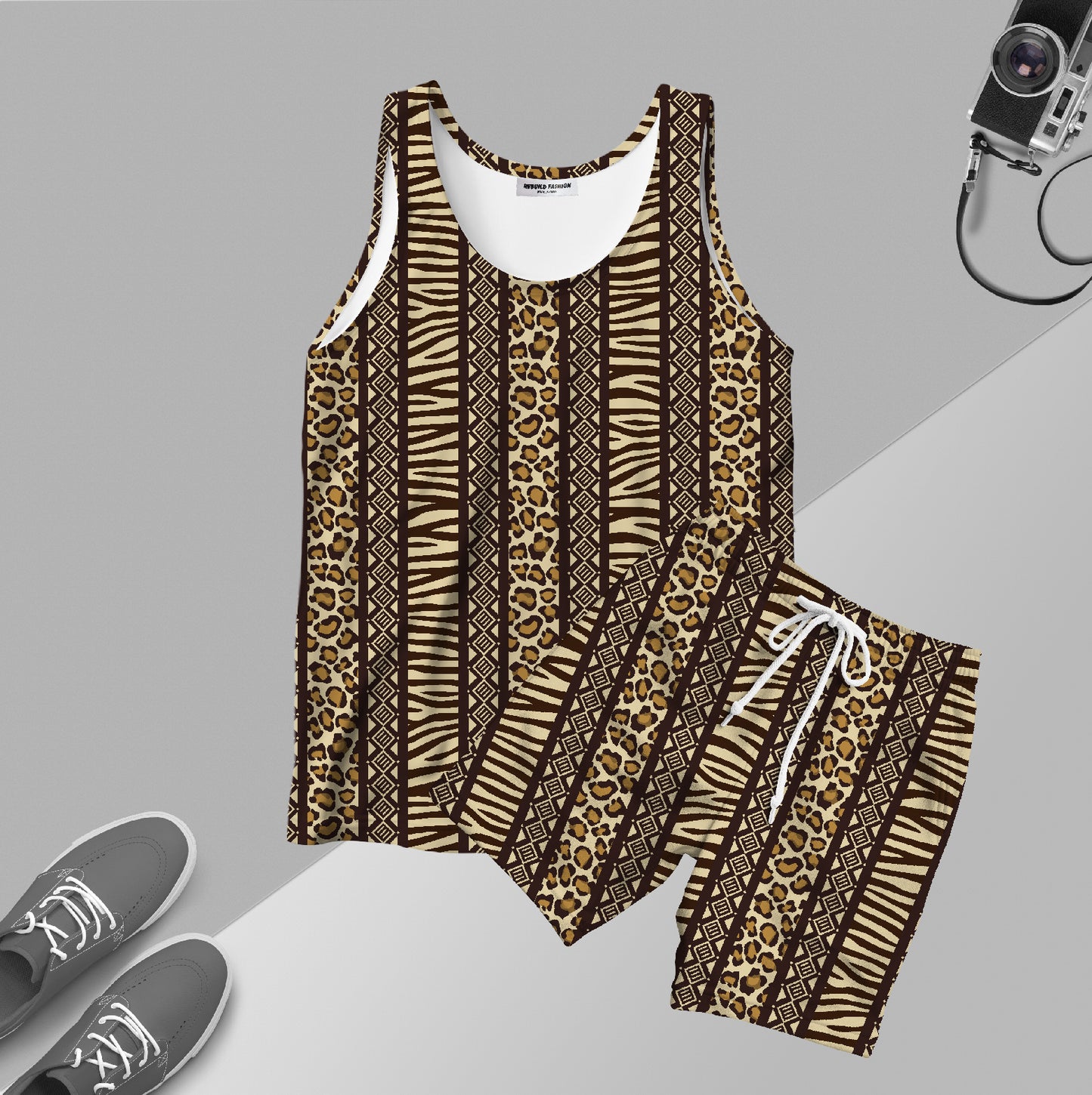 Animal Pattern Co-ord Set printed sando with shorts #301