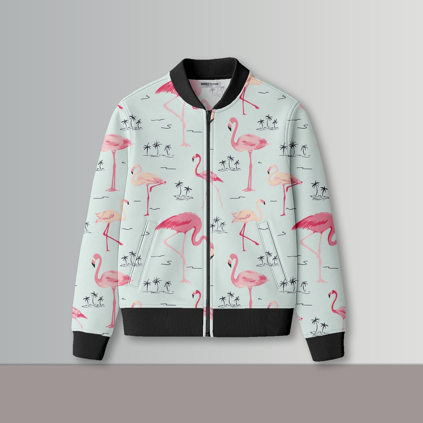 Beach Flamingo Bomber Jacket#18