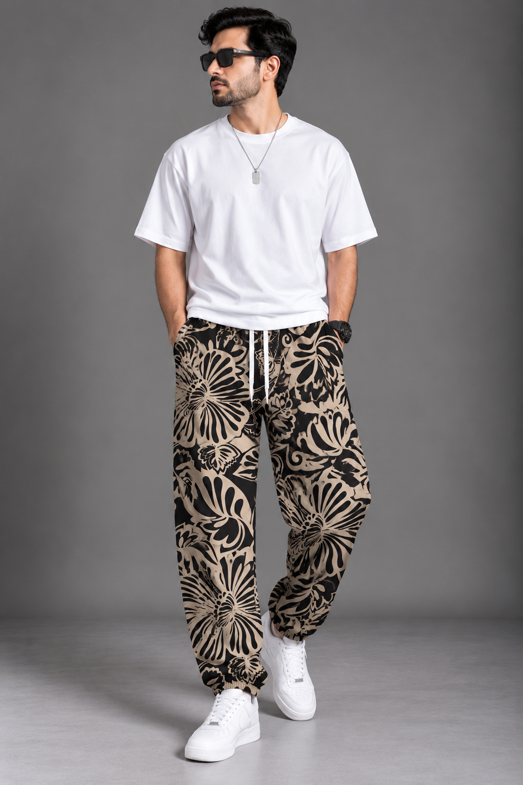 Men’s Loose Fit Print Joggers#6