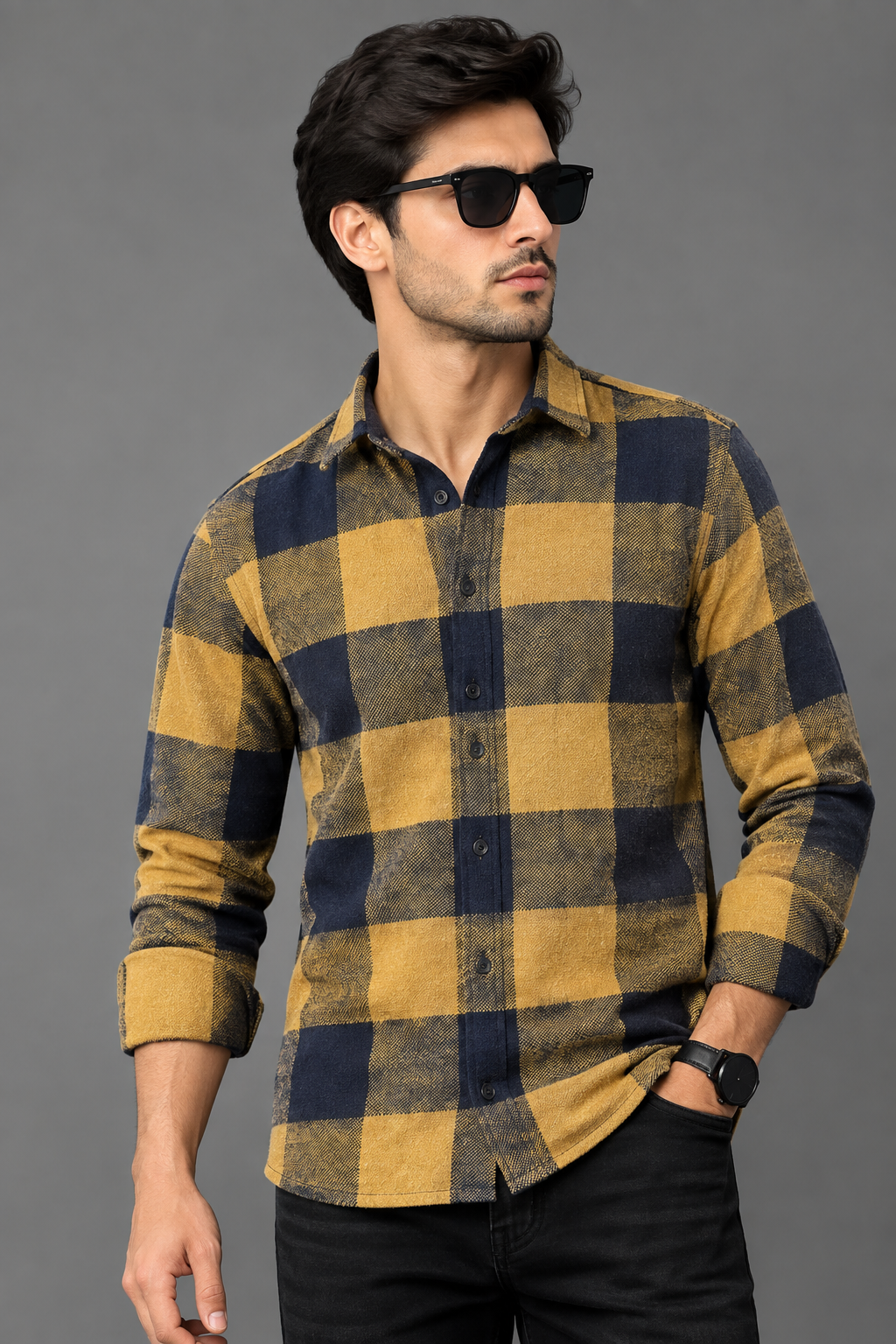 Cotton Flannel Checks Overshirt #15