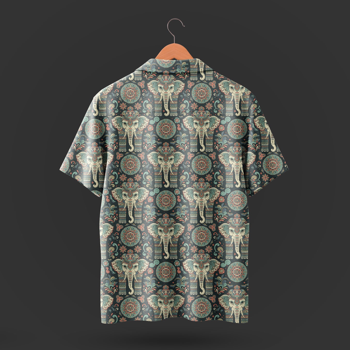 Printed Cuban Collar Shirt For Men #41