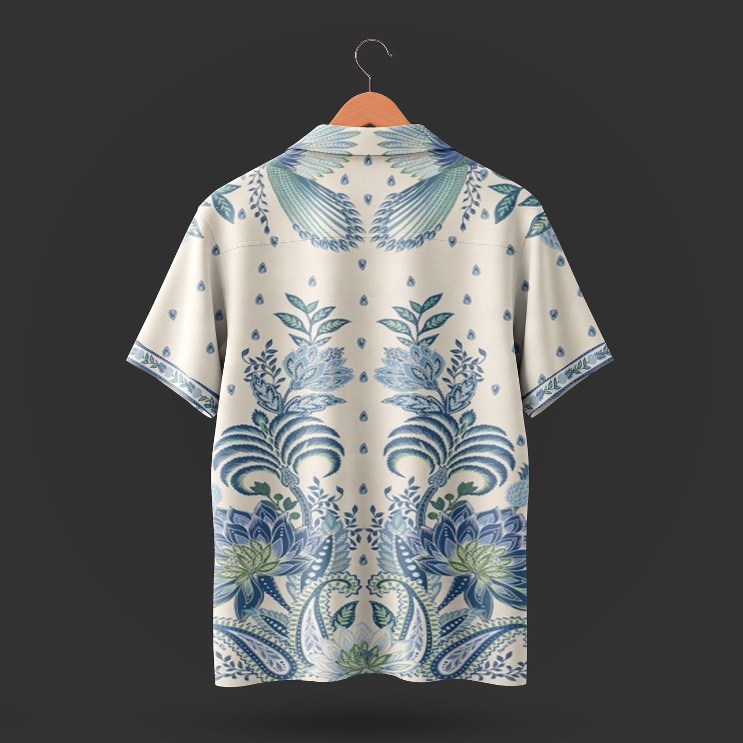 Printed Cuban Collar Shirt For Men #51