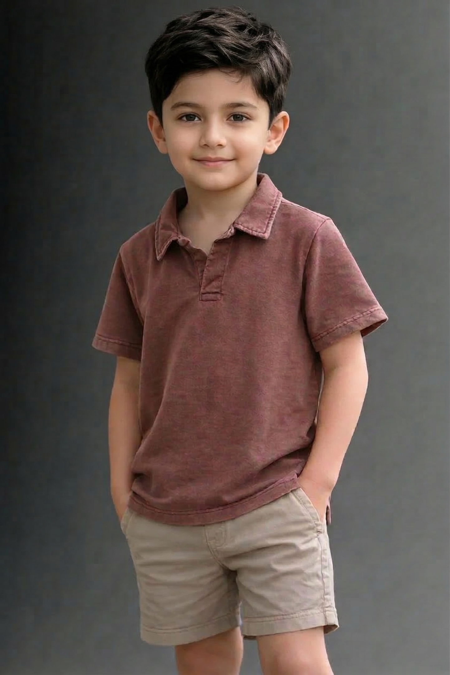 Cotton Vintage-Wash Polo T-shirt#1 (Faded Effect)