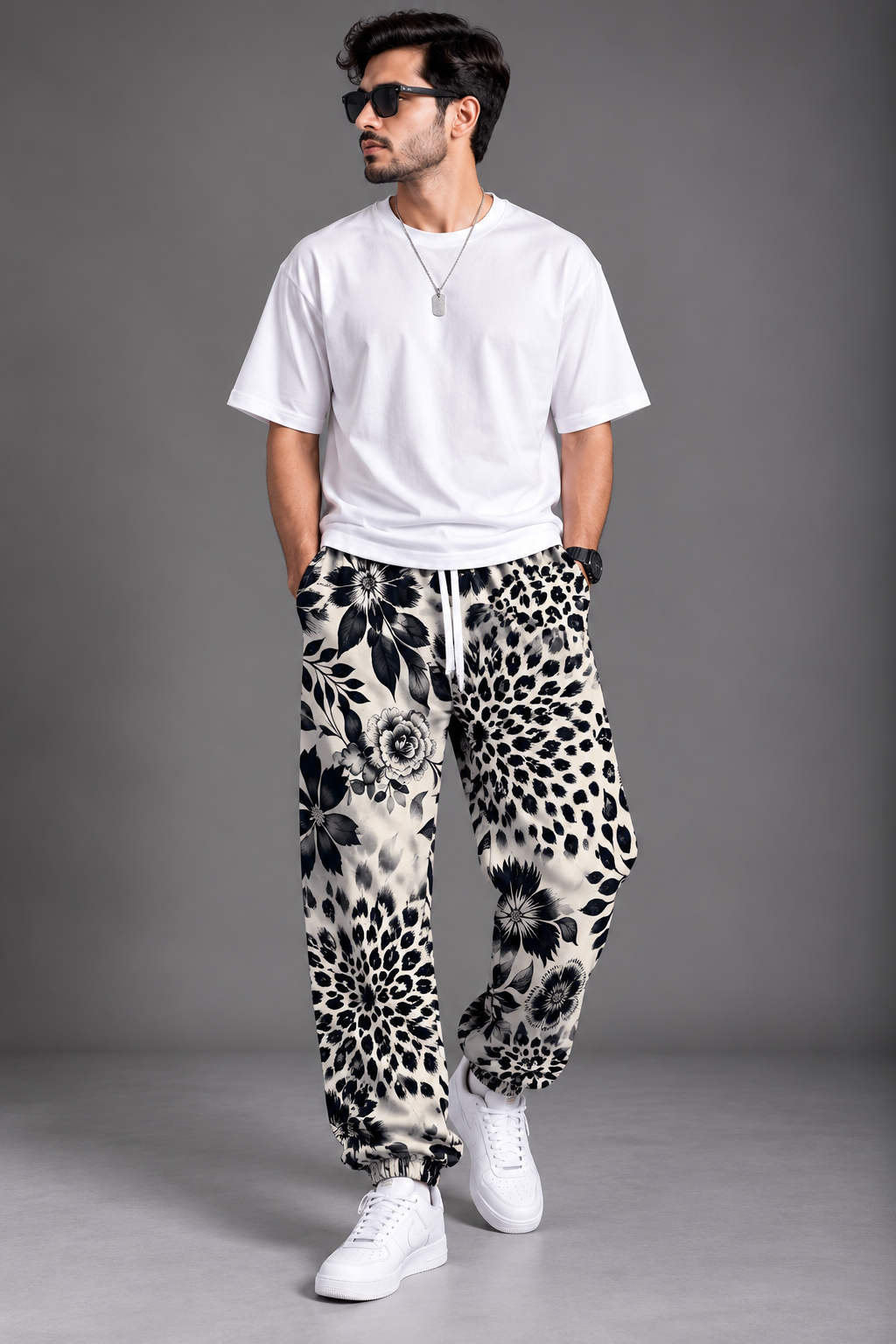 Men’s Loose Fit Print Joggers#8