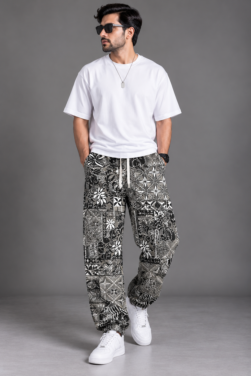 Men’s Loose Fit Print Joggers#10