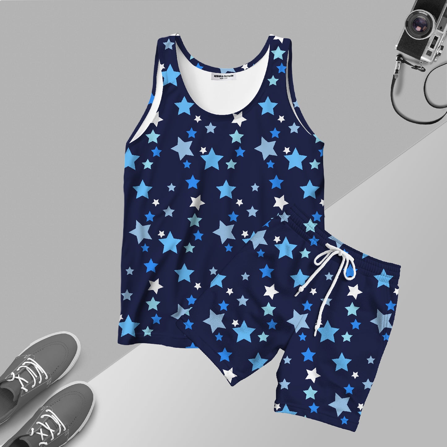 Star print Co-ord Set printed sando with shorts #303