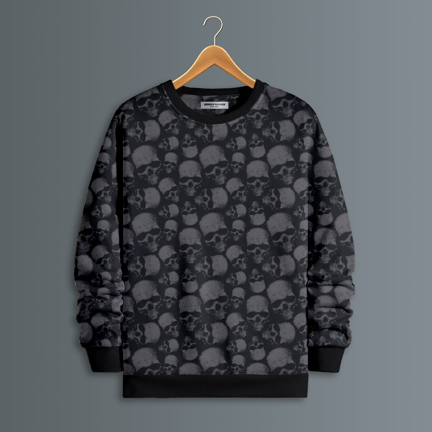Grunge Skull Print Sweatshirt #50