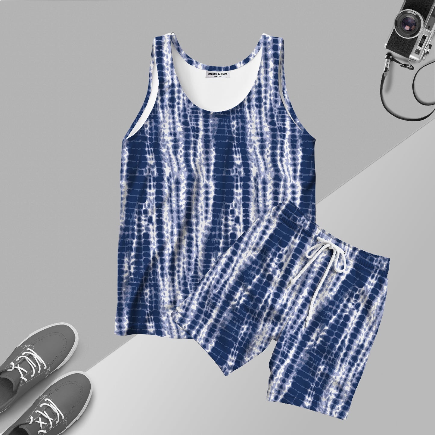 Tie day pattern Co-ord Set printed sando with shorts #309