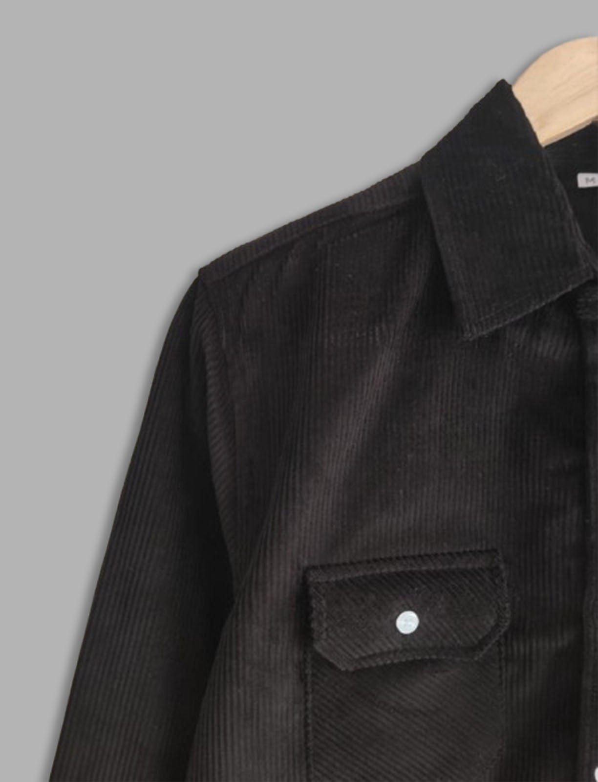 Black two Pocket Corduroy Shirts#1