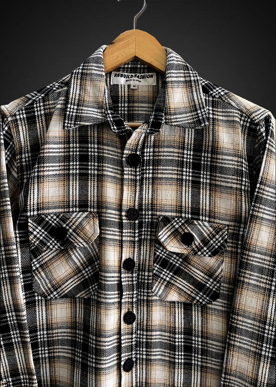 Flannel Checks Double Pocket Overshirt #1