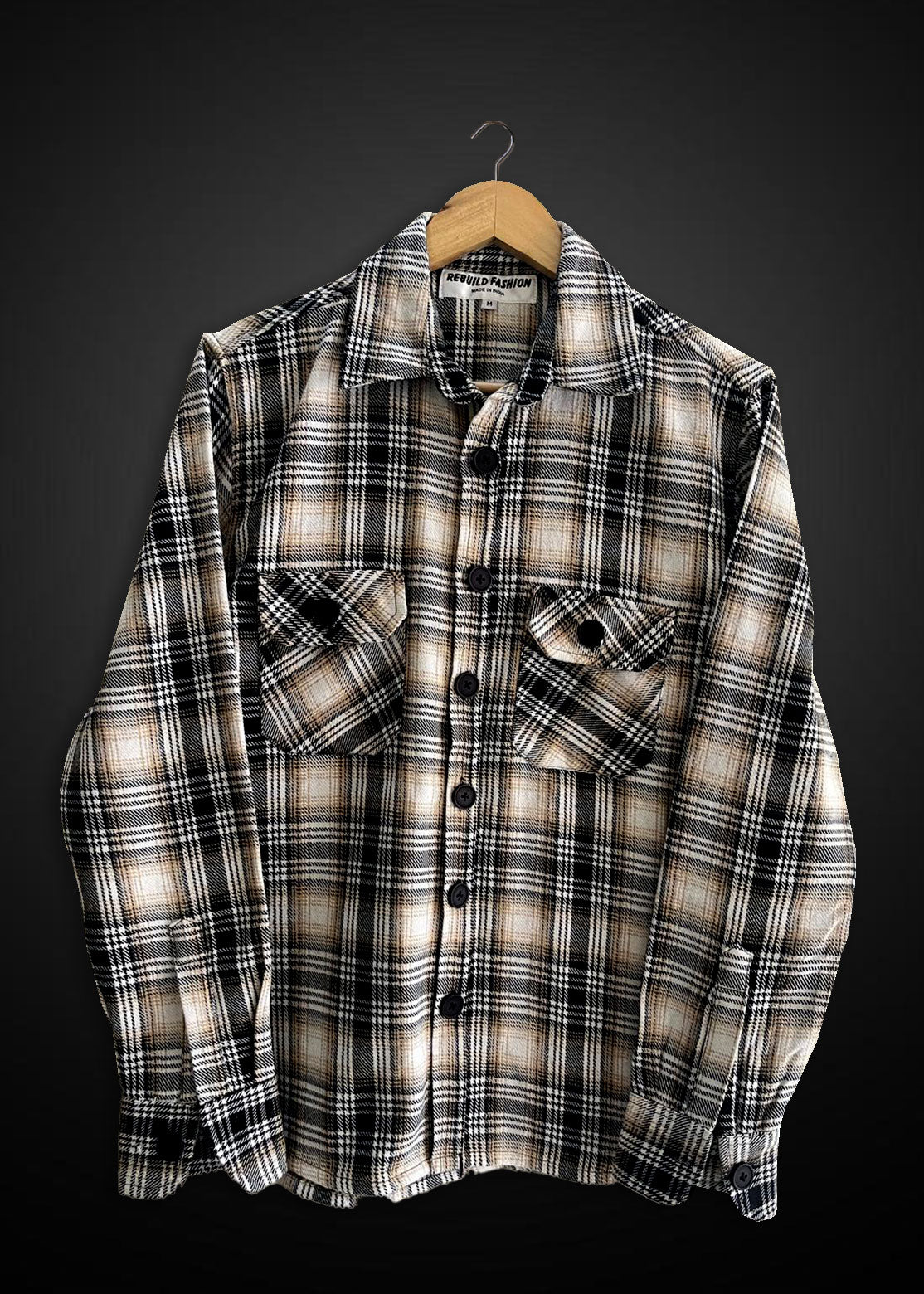 Flannel Checks Double Pocket Overshirt #1