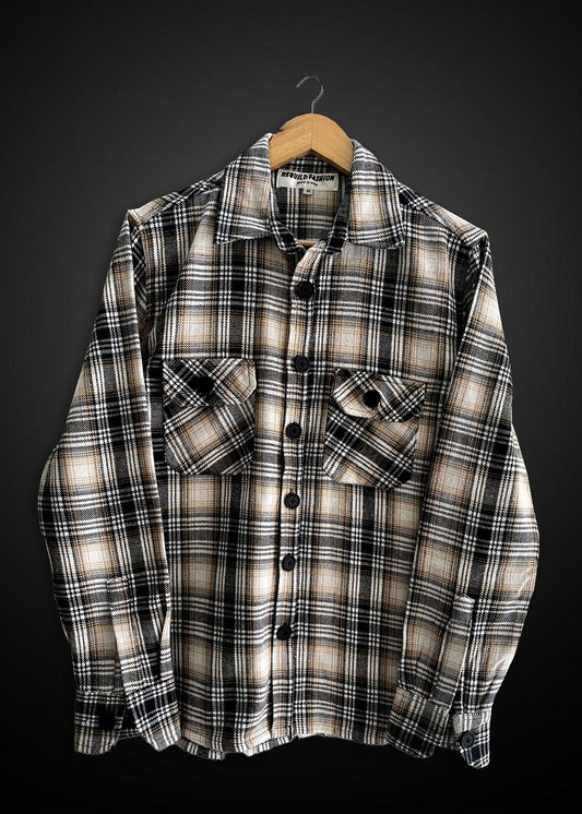 Flannel Checks Double Pocket Overshirt #1