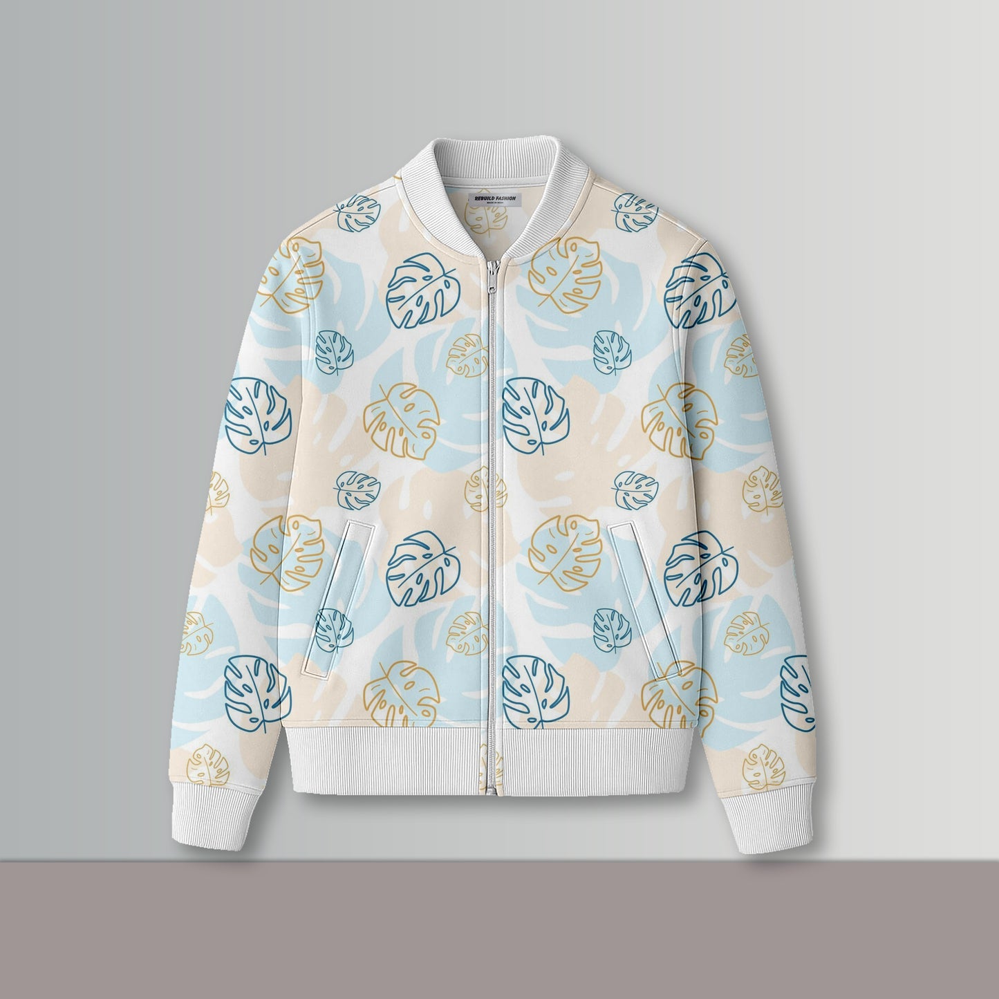 Monstera Leaves Bomber Jacket#10