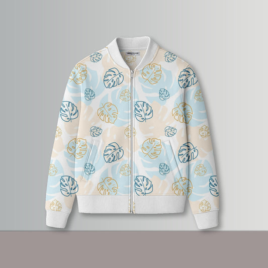 Monstera Leaves Bomber Jacket#10