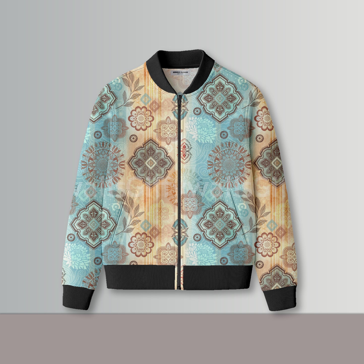 Floral Motifs Bomber Jacket#20