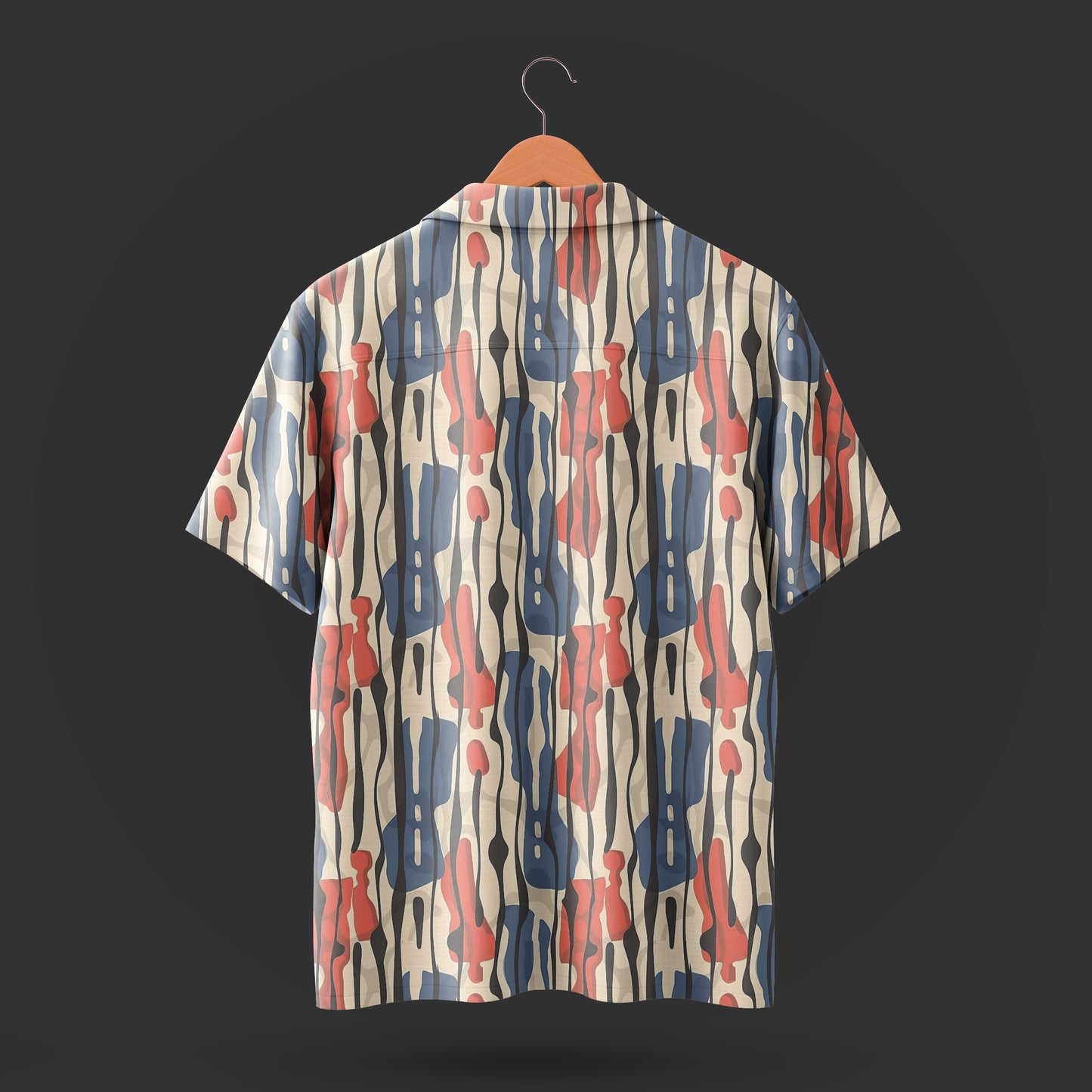 Printed Cuban Collar Shirt For Men #46