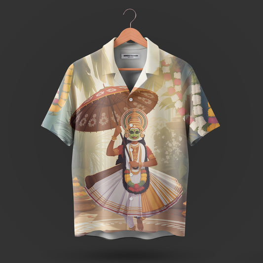 Printed Cuban Collar Shirt For Men #44