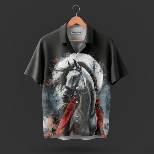 Printed Cuban Collar Shirt For Men #43