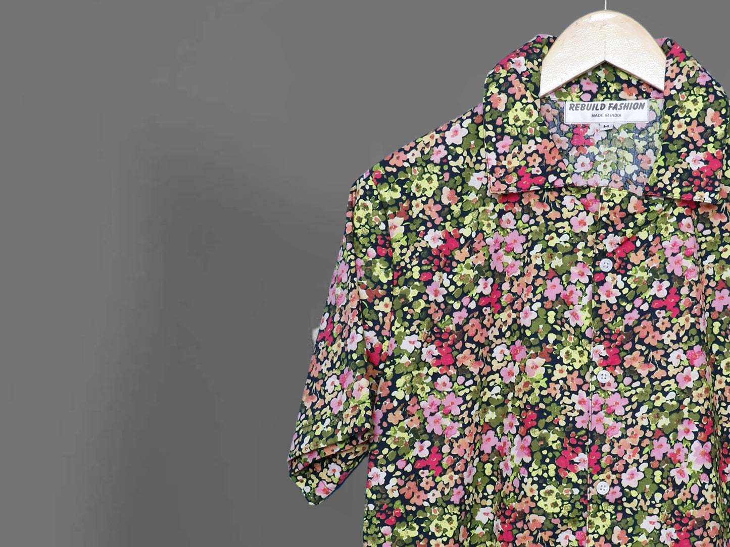 Printed Cuban Collar Shirt For Men  #01