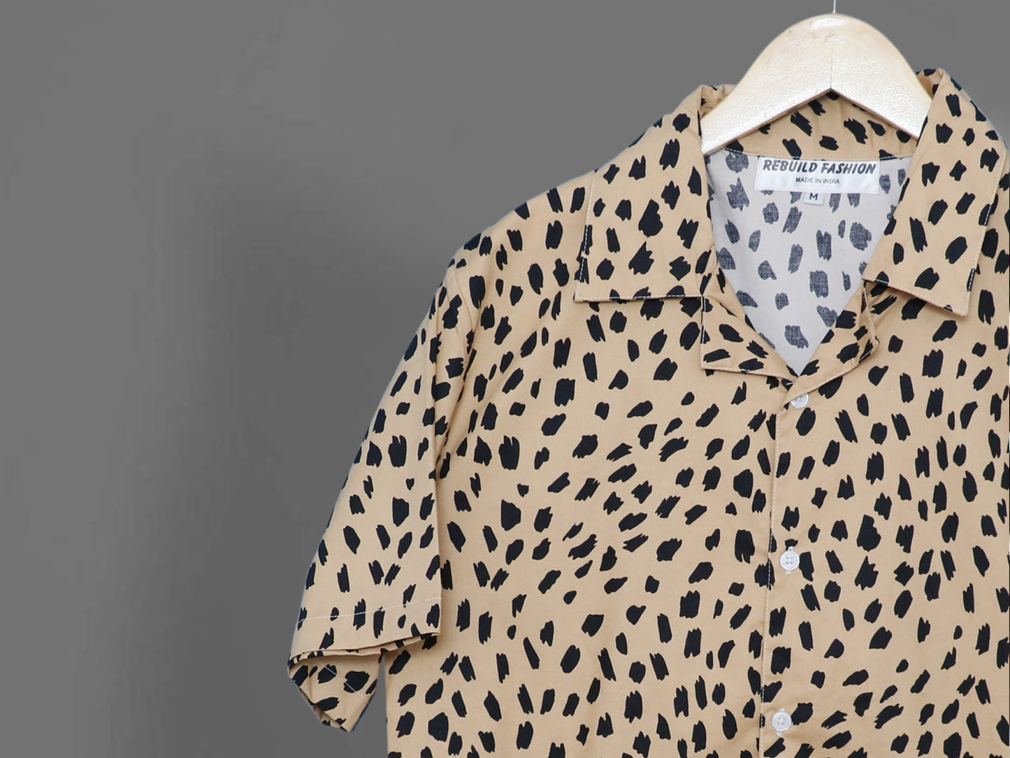 Printed Cuban Collar Shirt For Men #02