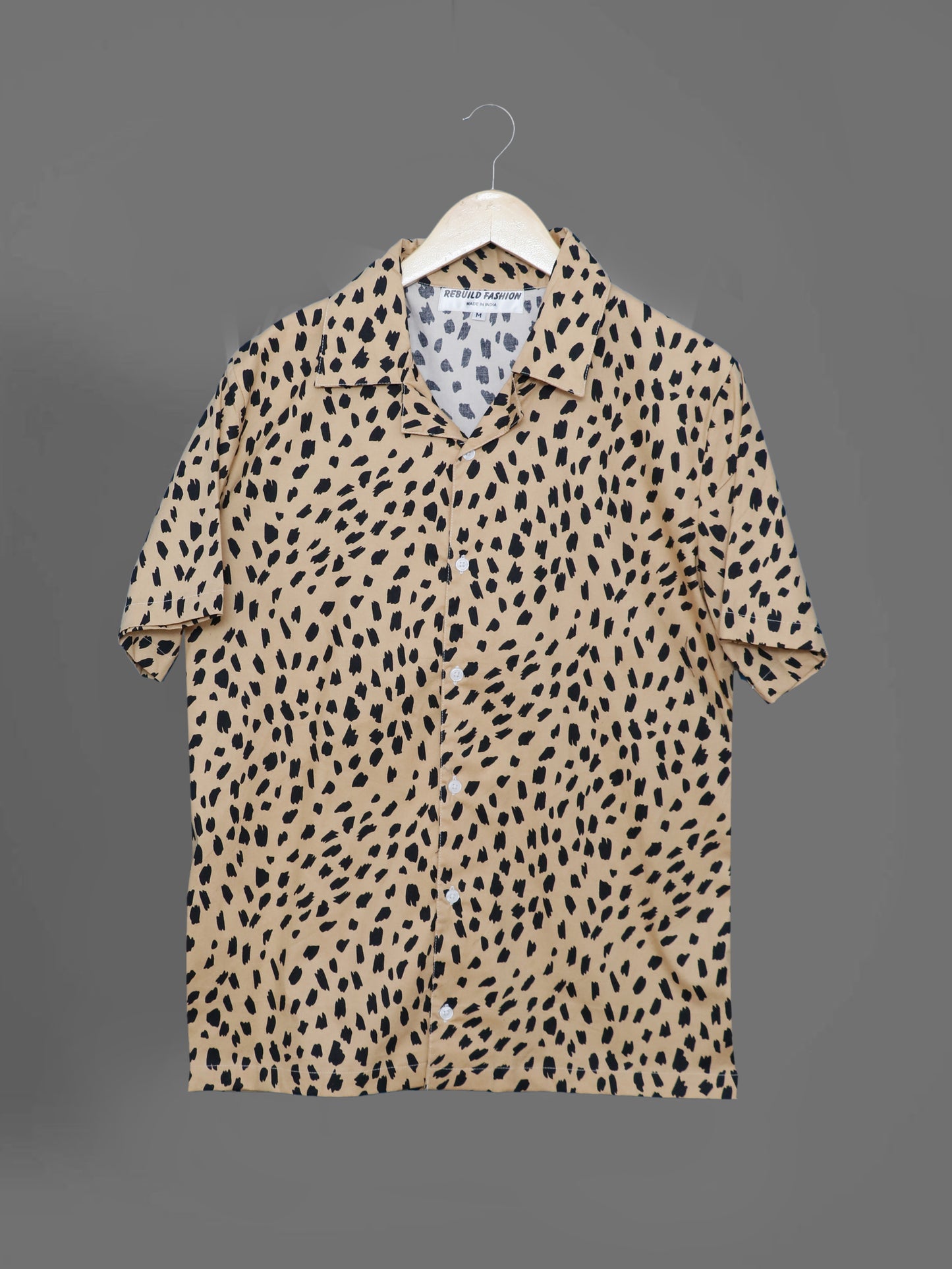 Printed Cuban Collar Shirt For Men #02