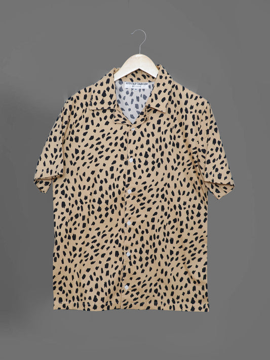 Printed Cuban Collar Shirt For Men #02