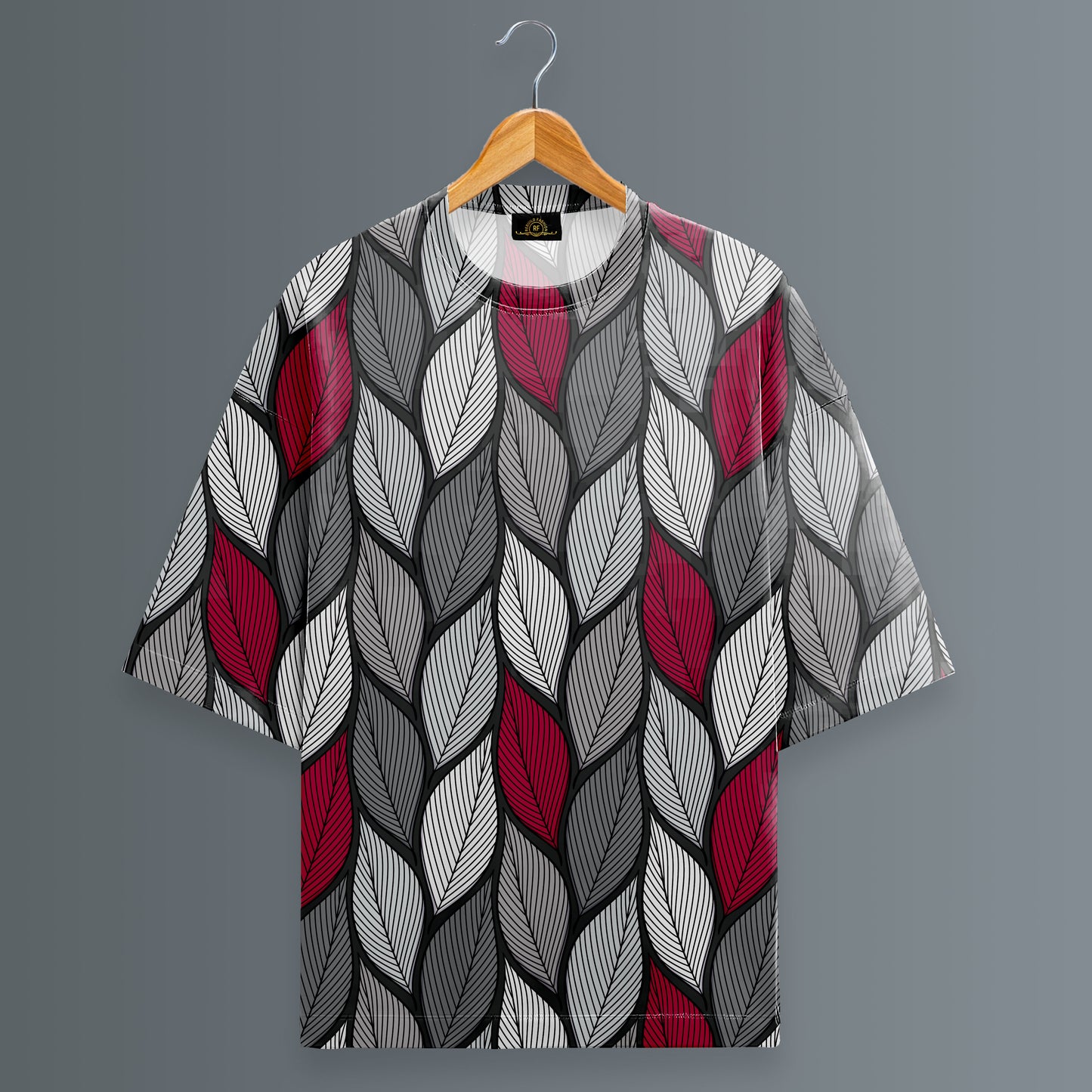 Abstract leaf Printed Oversized T-shirt #28