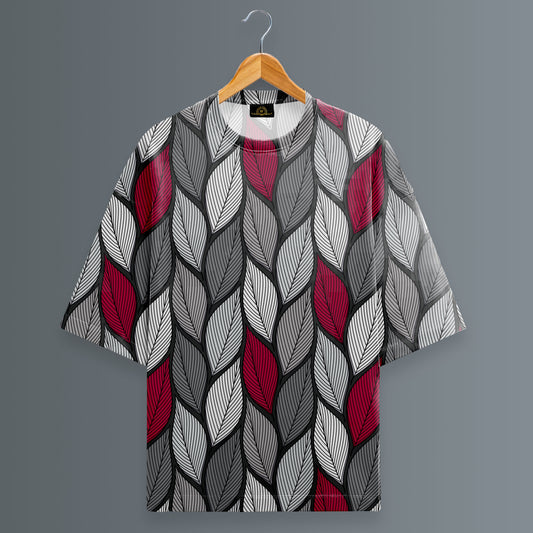 Abstract leaf Printed Oversized T-shirt #28