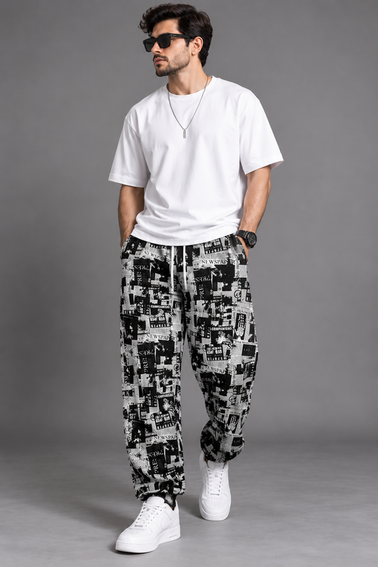 Men’s Loose Fit Print Joggers#17