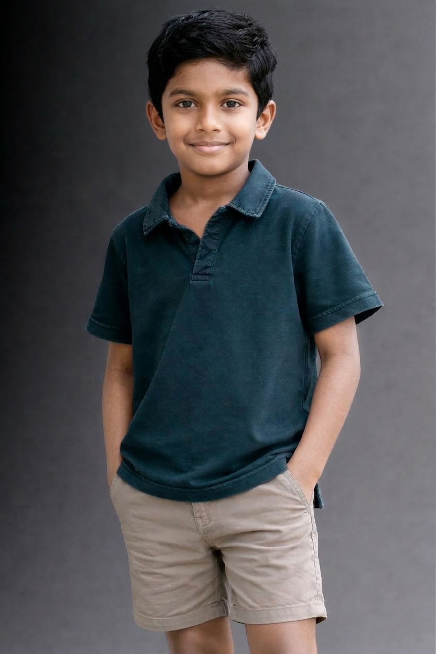 Acid-Wash Double-Dyed Cotton Polo T-shirt#2