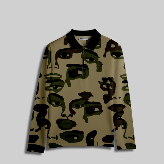 Men's  Zipper Polo T-Shirt #1