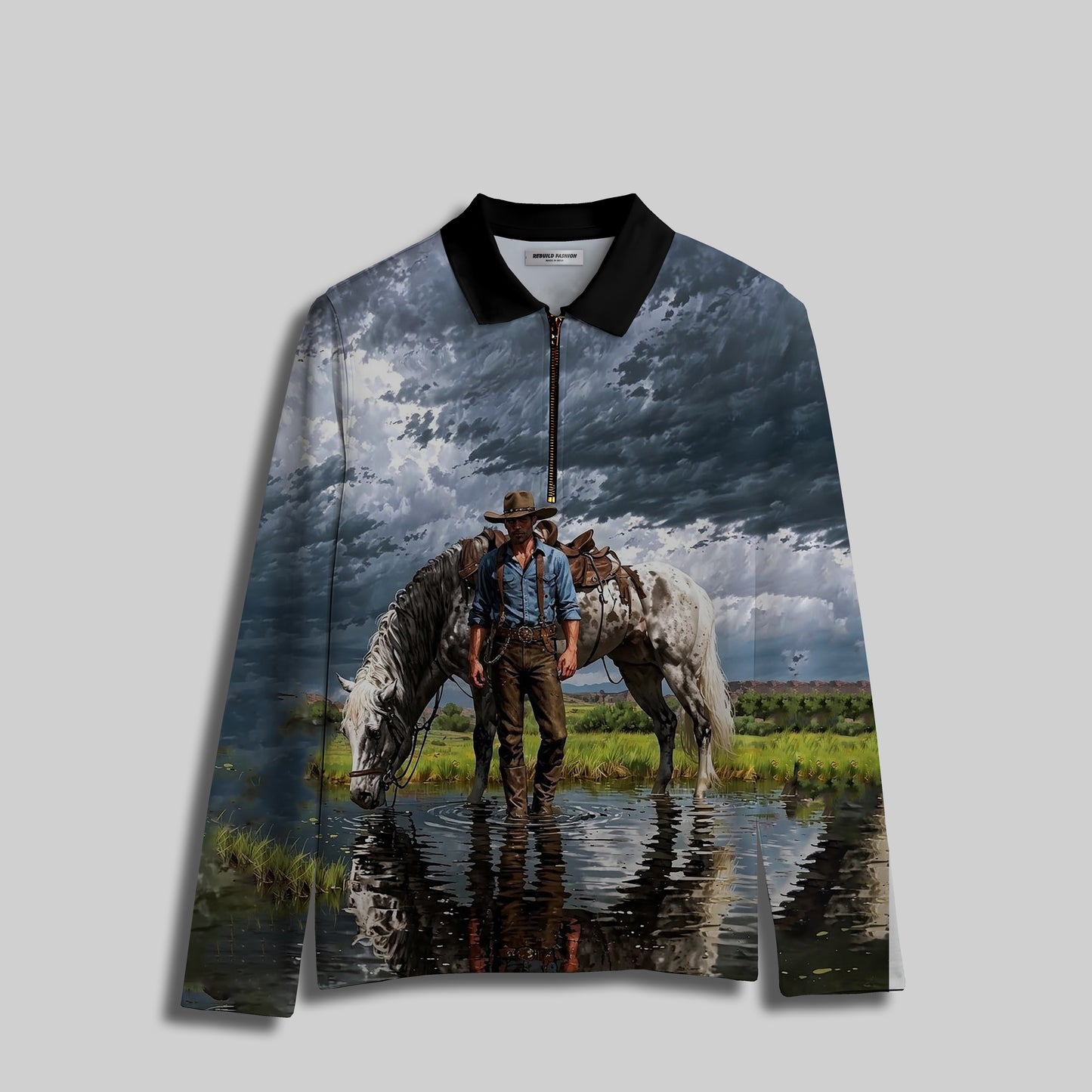 Men's  Zipper Polo T-Shirt #7