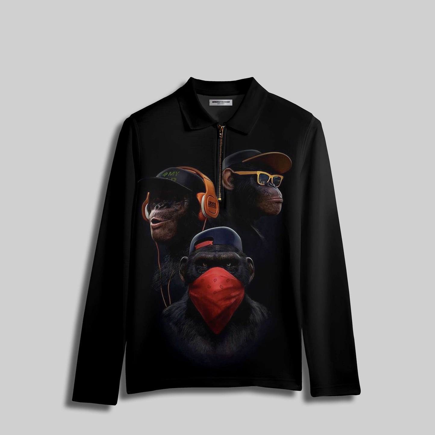 Men's  Zipper Polo T-Shirt #4