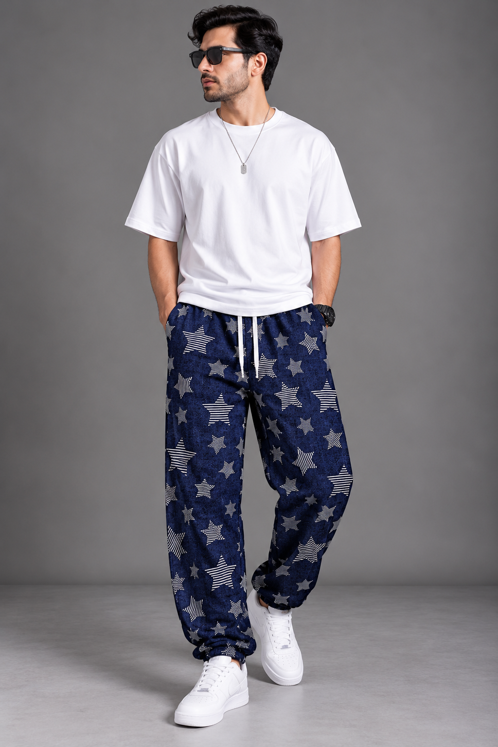 Men’s Loose Fit Print Joggers#9
