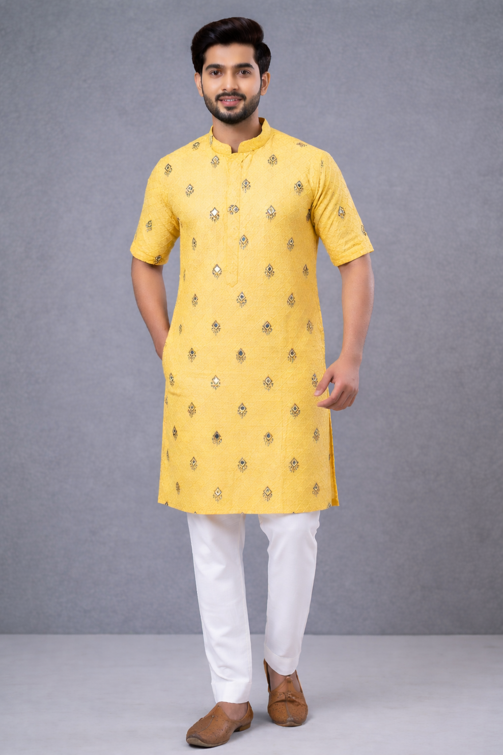 Golden Mustard Designer Kurta for Men  #55 (Golden Mustard)