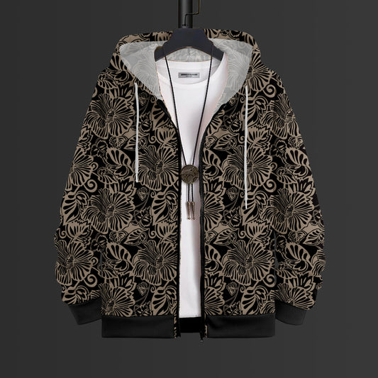 Autumn Noir Printed Hoodie With Zip #91