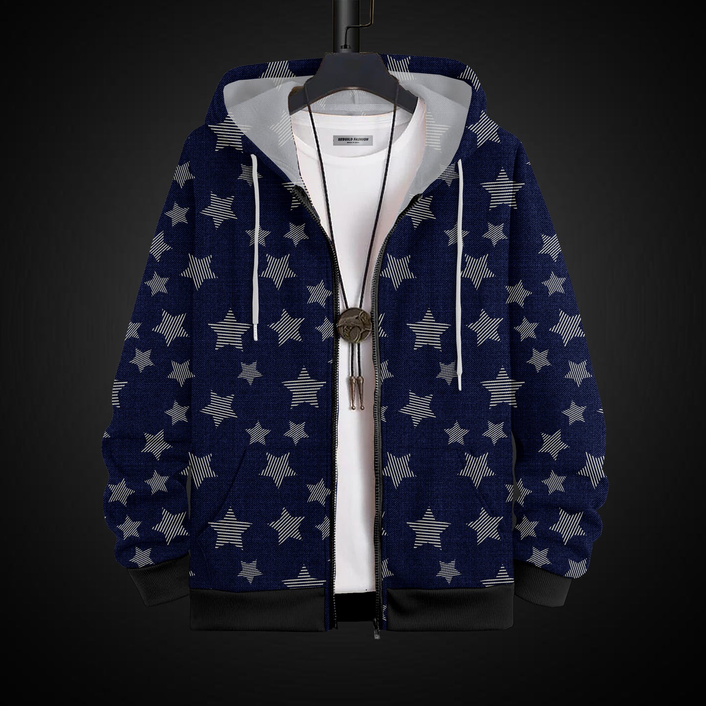 Printed Hoodie With Zip #51