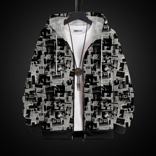 Printed Hoodie With Zip #48
