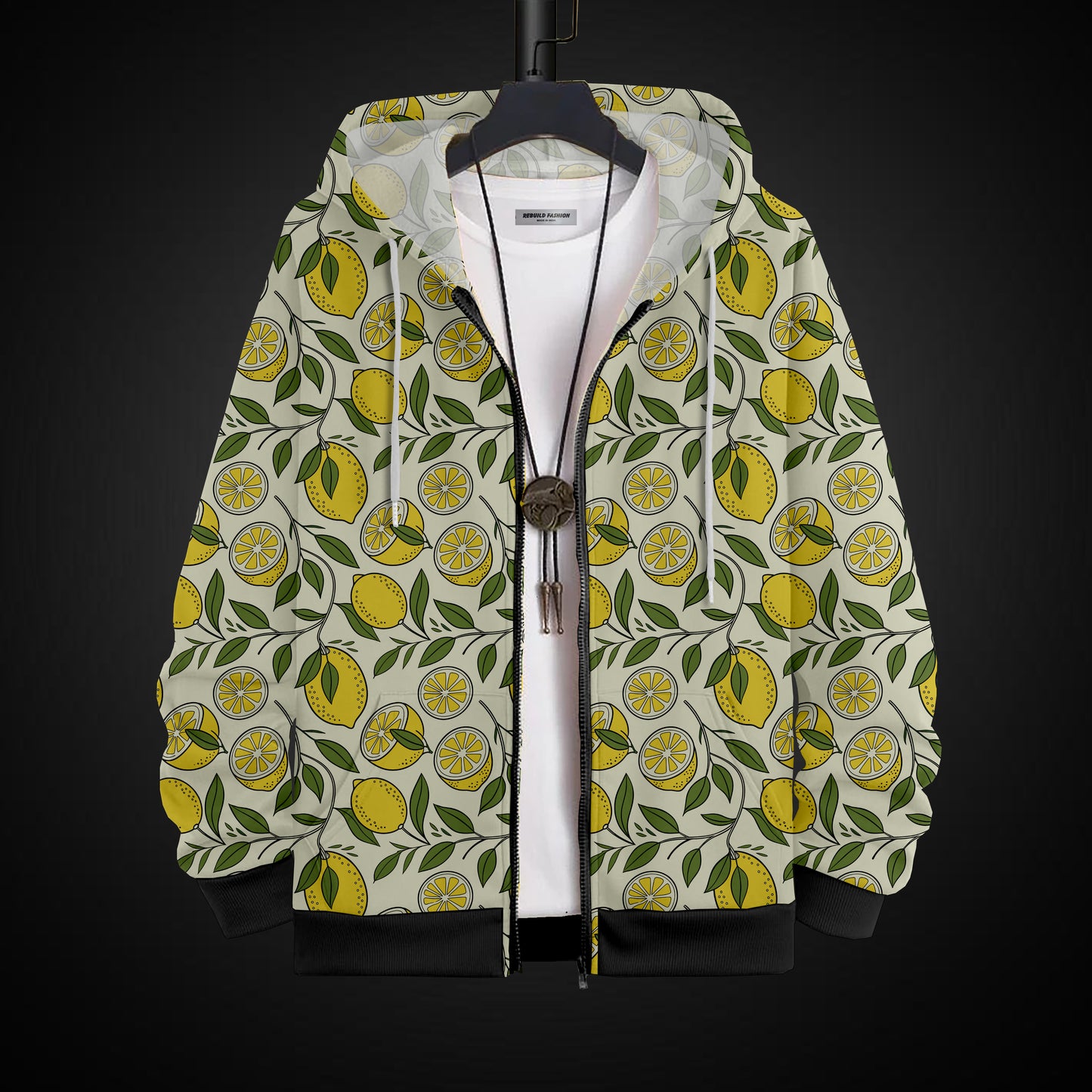 Printed Hoodie With Zip #46