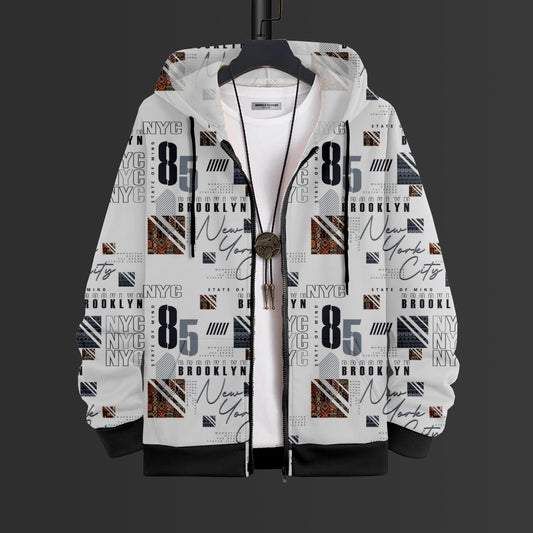 Type Chaos Printed Hoodie With Zip #84